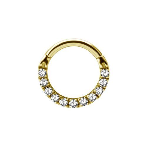 Gold Hinged Ring Front Facing Zirconia | Shop Body Piercing Jewellery ...