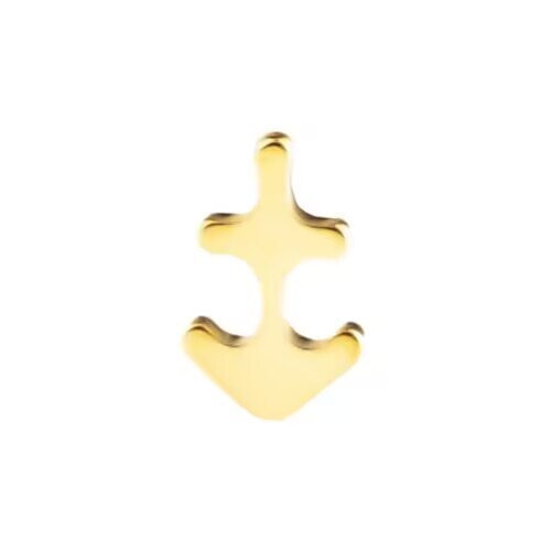 Gold Titanium Internal Thread Flat Back Labret Attachment - Sagittarius