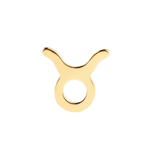 Gold Titanium Internal Thread Flat Back Labret Attachment - Taurus