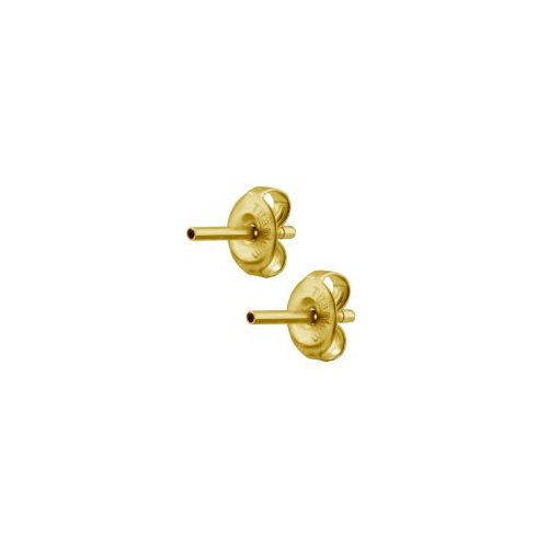 Gold Titanium Internal Ear Stud Post with Butterfly Back (Type R) 18 Gauge Sold as Pairs