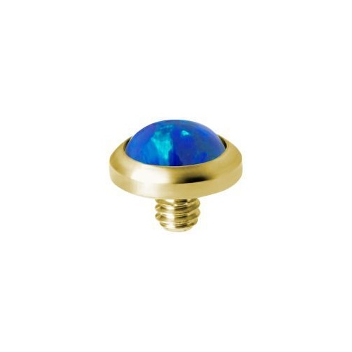 Sterilised Gold Titanium - Lab Created Sapphire Black Opal - 3mm (Type R) Internal Thread Labret Attachment